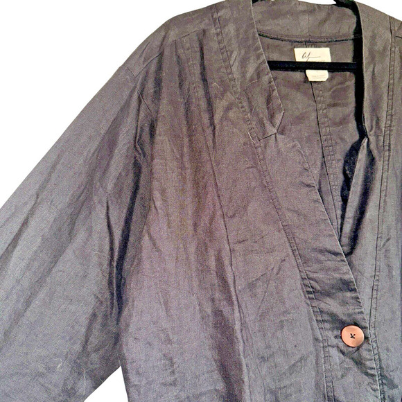 Andrea Jovine Sz L Linen Cardigan/Jacket Minimalist Lagenlook Boho - Picture 6 of 11